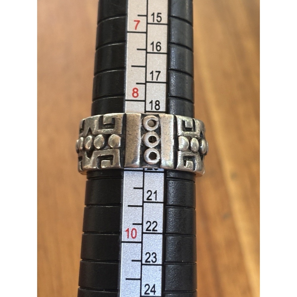 VINTAGE 925 STERLING SILVER BAND RING SIZE 9 RARE MEXICO - Picture 5 of 8